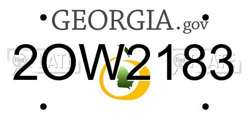 2OW2183 Georgia License Plate