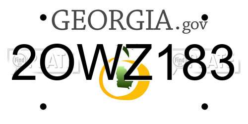 2OWZ183 Georgia License Plate