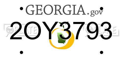 2OY3793 Georgia License Plate