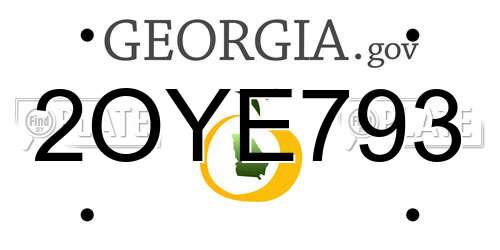 2OYE793 Georgia License Plate