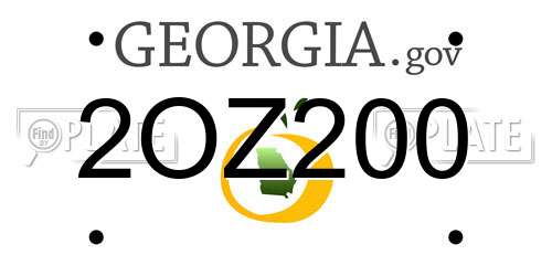 2OZ200 Georgia License Plate
