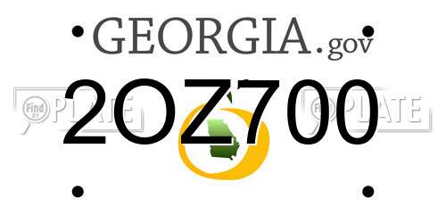 2OZ700 Georgia License Plate