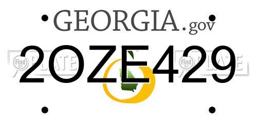 2OZE429 Georgia License Plate