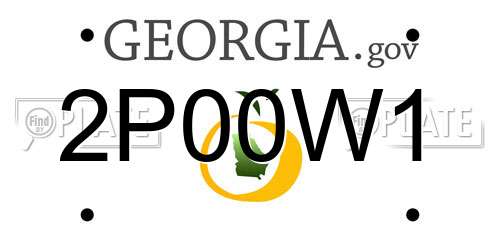 2P00W1 Georgia License Plate