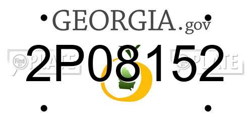 2P08152 Georgia License Plate