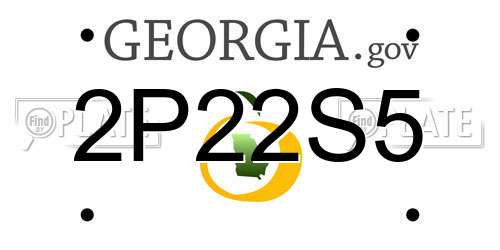 2P22S5 Georgia License Plate