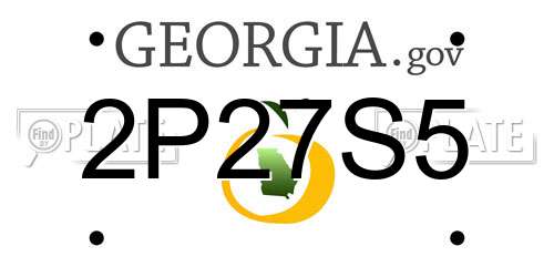 2P27S5 Georgia License Plate