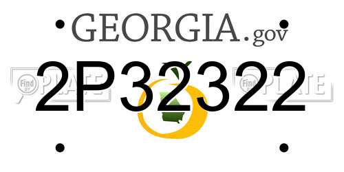 2P32322 Georgia License Plate