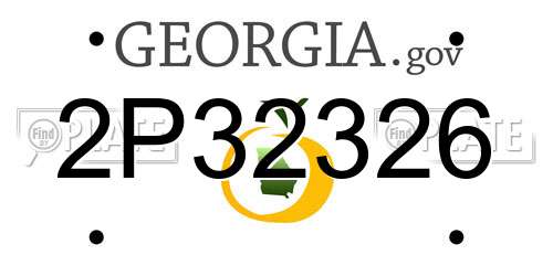 2P32326 Georgia License Plate