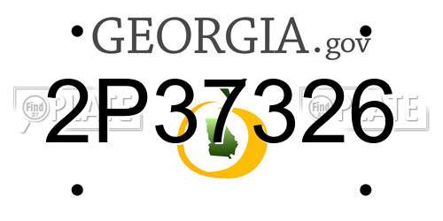 2P37326 Georgia License Plate