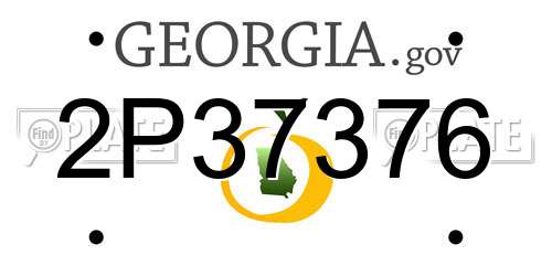2P37376 Georgia License Plate
