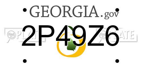 2P49Z6 Georgia License Plate