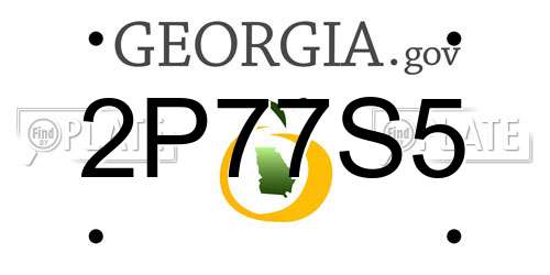 2P77S5 Georgia License Plate