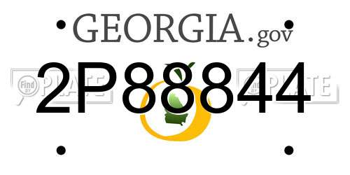 2P88844 Georgia License Plate