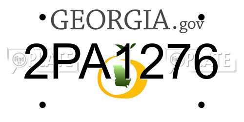 2PA1276 Georgia License Plate