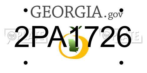 2PA1726 Georgia License Plate