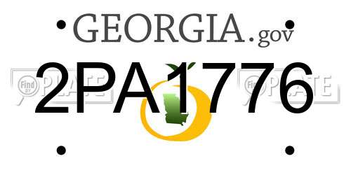 2PA1776 Georgia License Plate