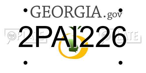 2PAI226 Georgia License Plate