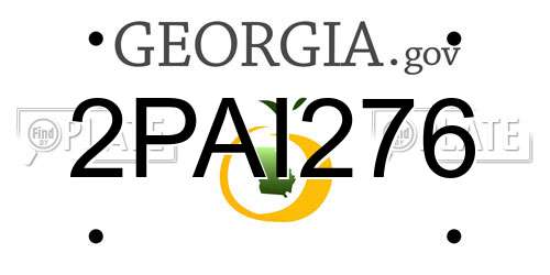 2PAI276 Georgia License Plate