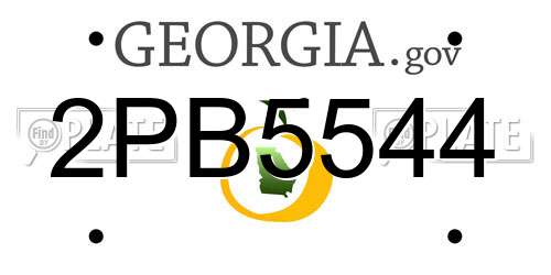 2PB5544 Georgia License Plate