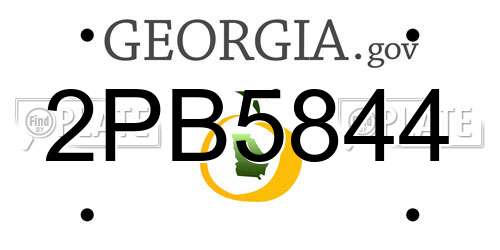 2PB5844 Georgia License Plate