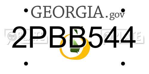 2PBB544 Georgia License Plate
