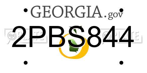 2PBS844 Georgia License Plate