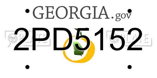 2PD5152 Georgia License Plate