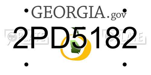 2PD5182 Georgia License Plate