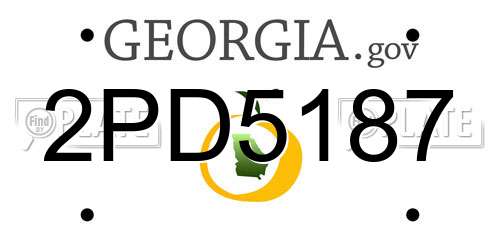 2PD5187 Georgia License Plate
