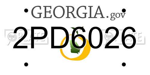 2PD6026 Georgia License Plate
