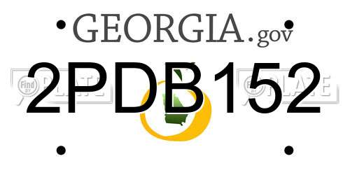 2PDB152 Georgia License Plate