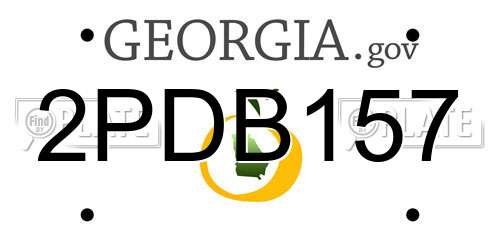 2PDB157 Georgia License Plate