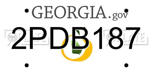 2PDB187 Georgia License Plate
