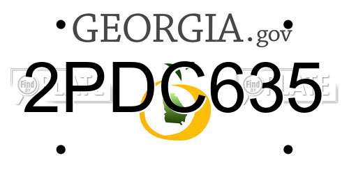 2PDC635 Georgia License Plate