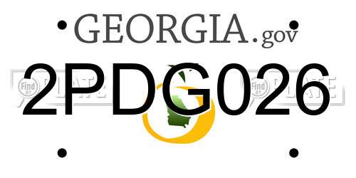 2PDG026 Georgia License Plate