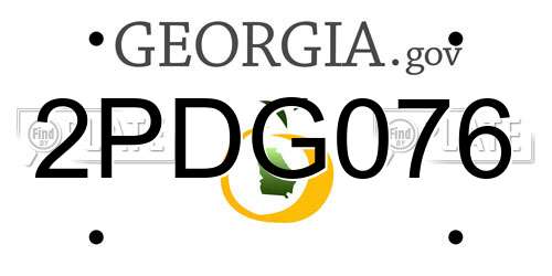 2PDG076 Georgia License Plate
