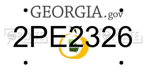 2PE2326 Georgia License Plate