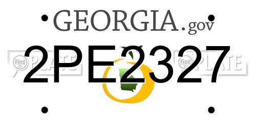 2PE2327 Georgia License Plate