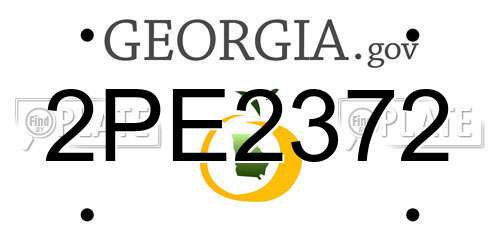 2PE2372 Georgia License Plate