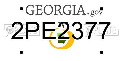 2PE2377 Georgia License Plate