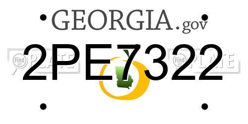 2PE7322 Georgia License Plate