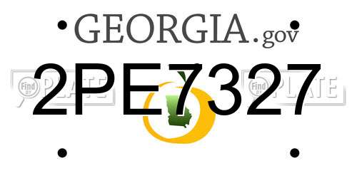 2PE7327 Georgia License Plate