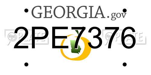 2PE7376 Georgia License Plate