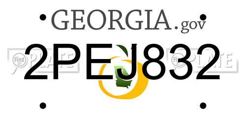 2PEJ832 Georgia License Plate