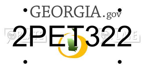 2PET322 Georgia License Plate