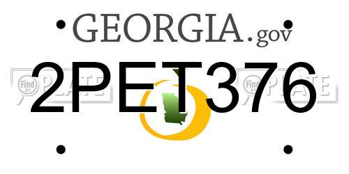 2PET376 Georgia License Plate