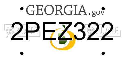 2PEZ322 Georgia License Plate