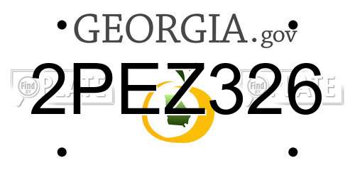 2PEZ326 Georgia License Plate