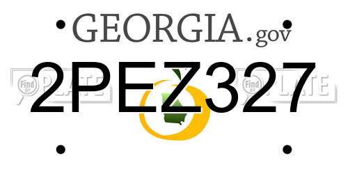 2PEZ327 Georgia License Plate